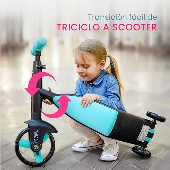 Scooter 3 en 1 : Bicicleta-Patineta-Triciclo